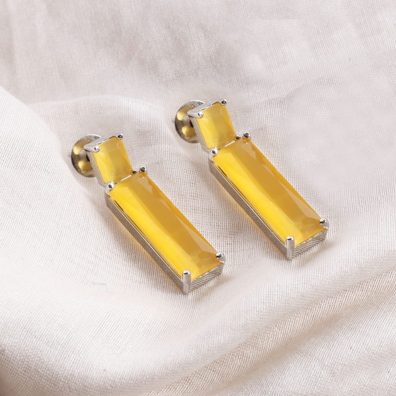 Brick Earrings - Yellow