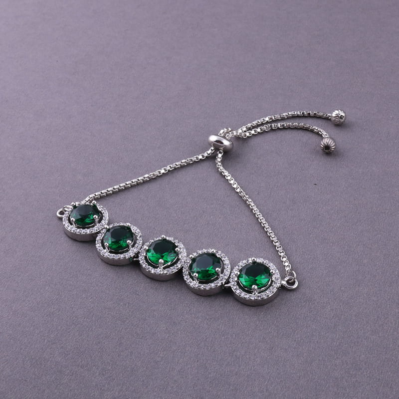 Zuri Green Hanging Charm Bracelet