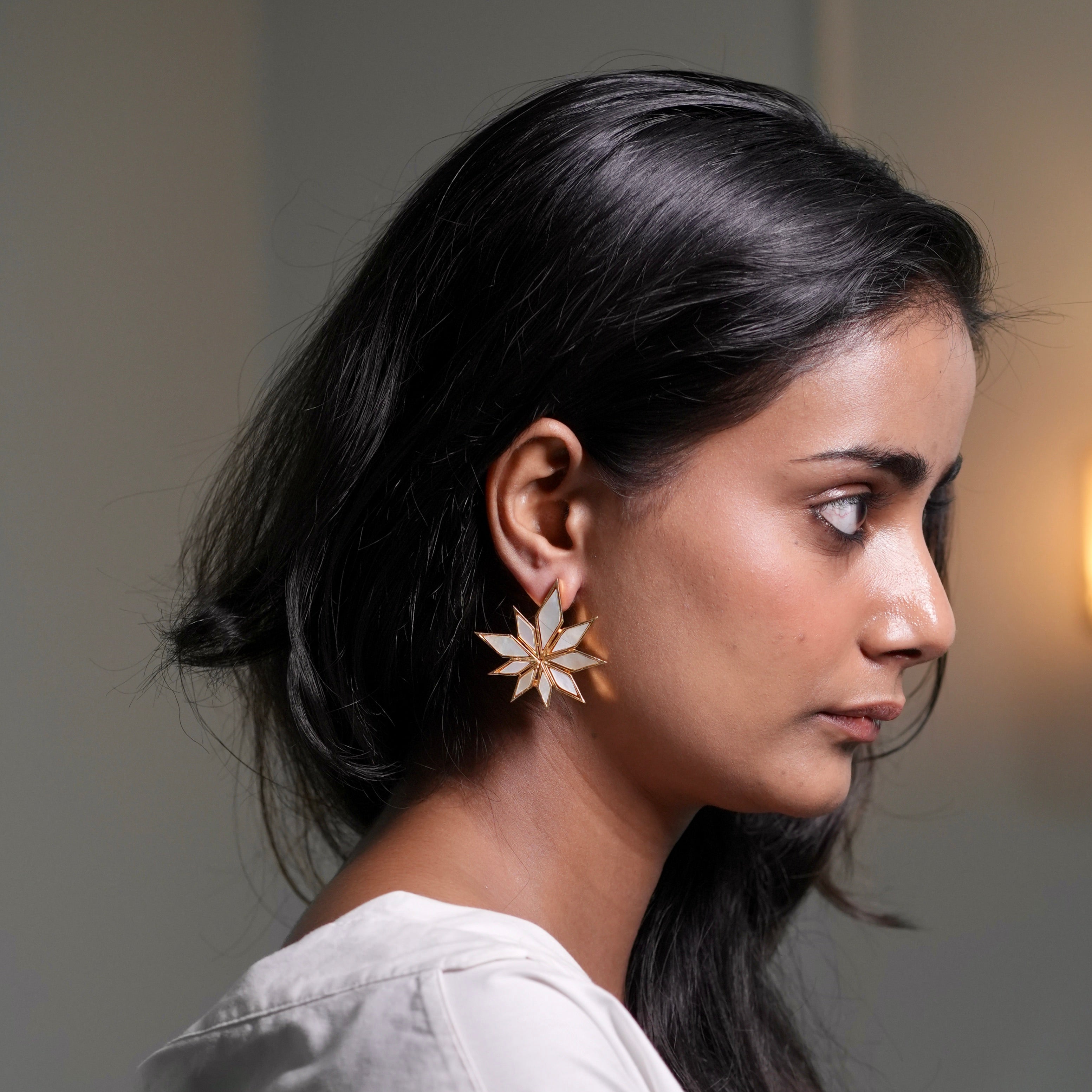 Cream Tara Earrings