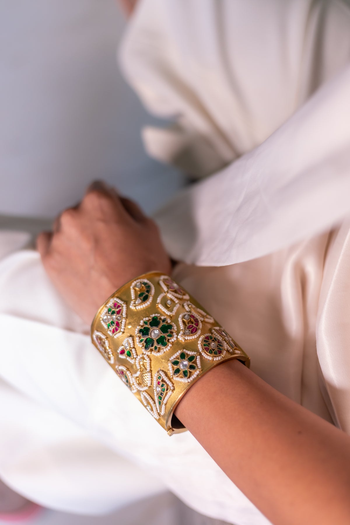 Suvarna Jadau Cuff Bracelet