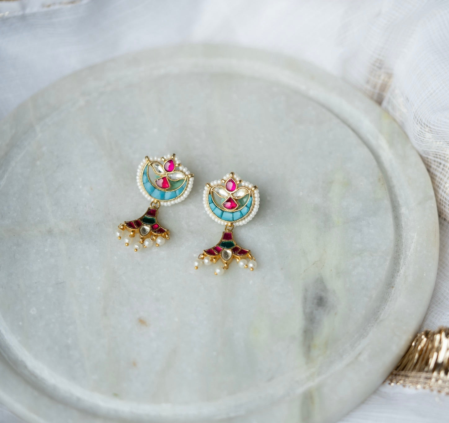 Neela Chand Jadau Earrings