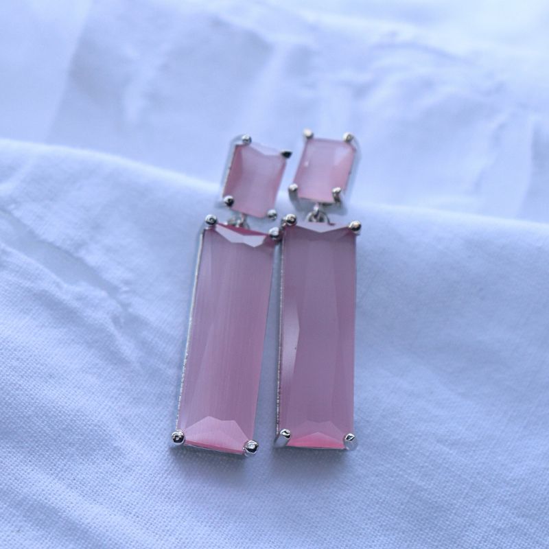 Brick Earrings - Pastel Pink