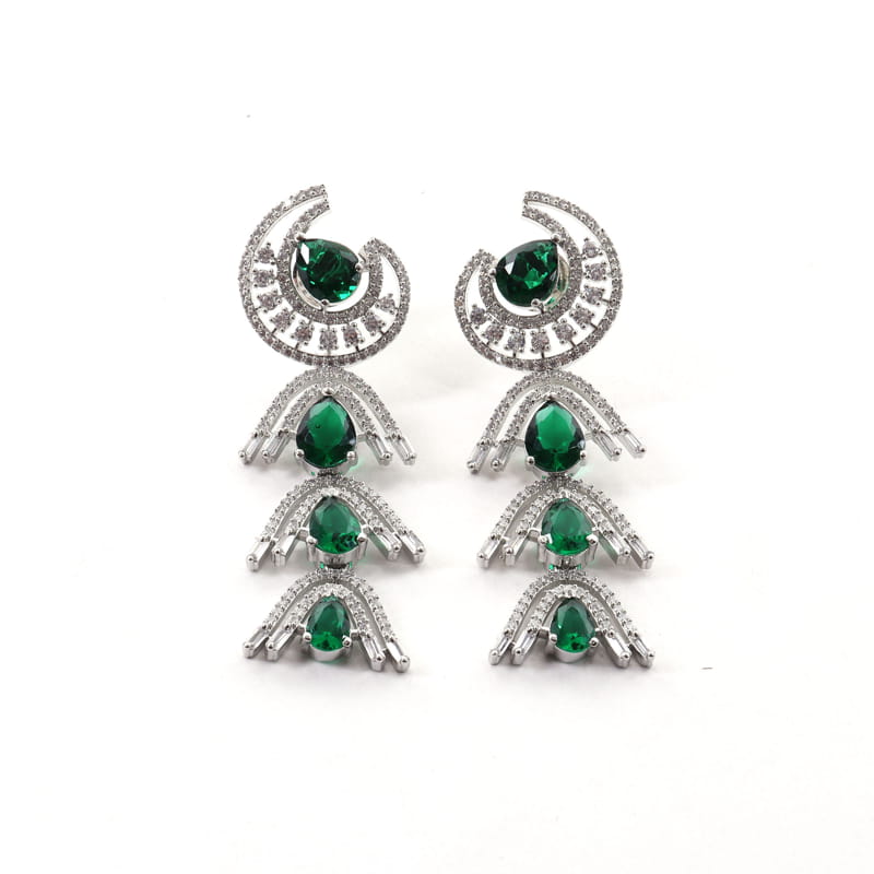 Moon Emerald Dangler Earrings