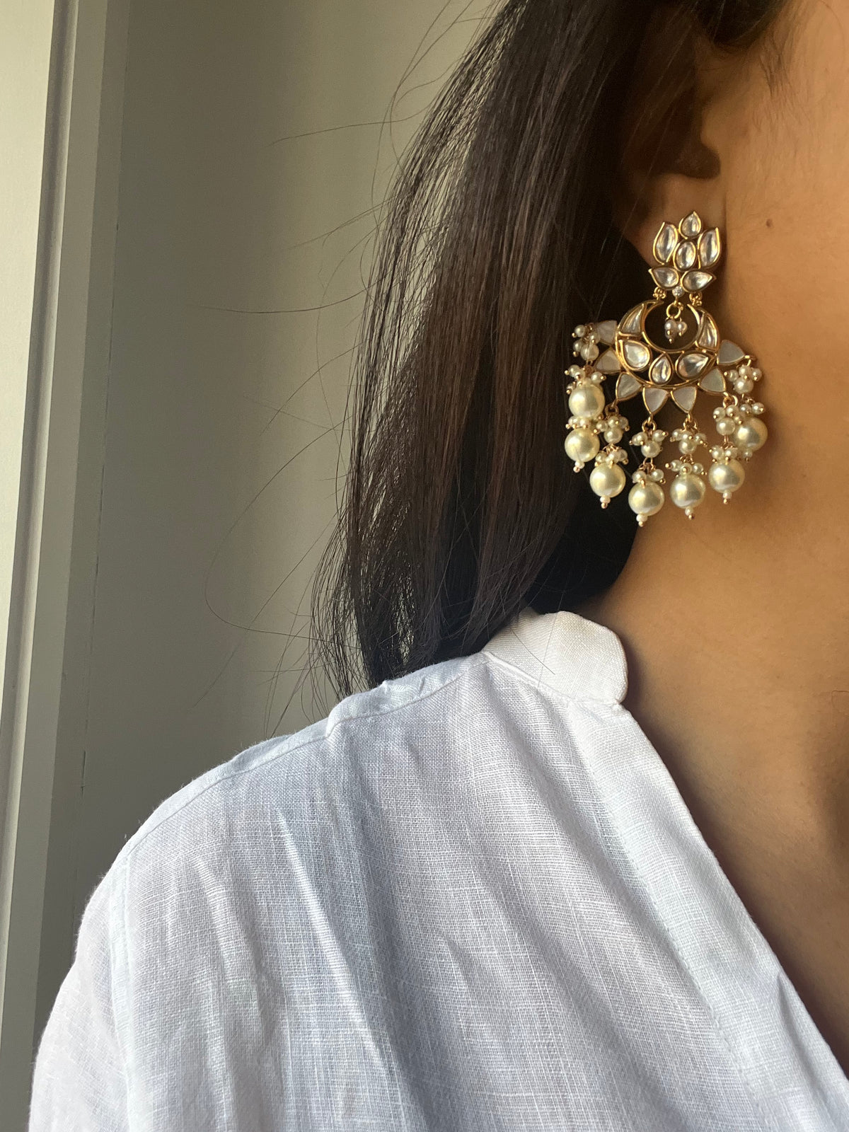 Cream earrings - Mother of Pearl Earrings