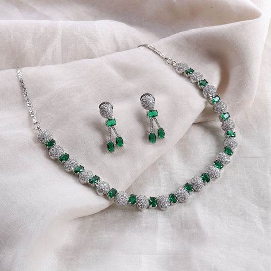 Irisa Green Colored Necklace Set