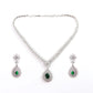 Floral Drop Green Necklace Set