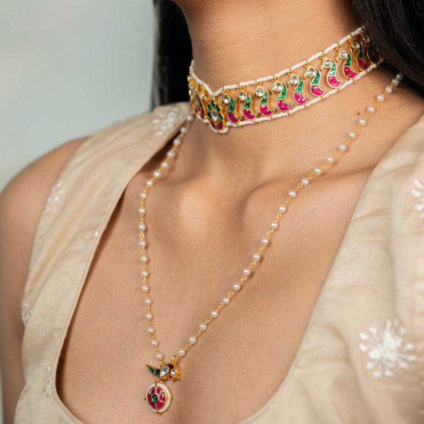 Birdsong Jadau necklace