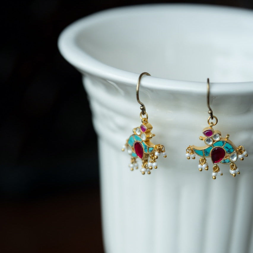 Neel Parinda Jadau earrings