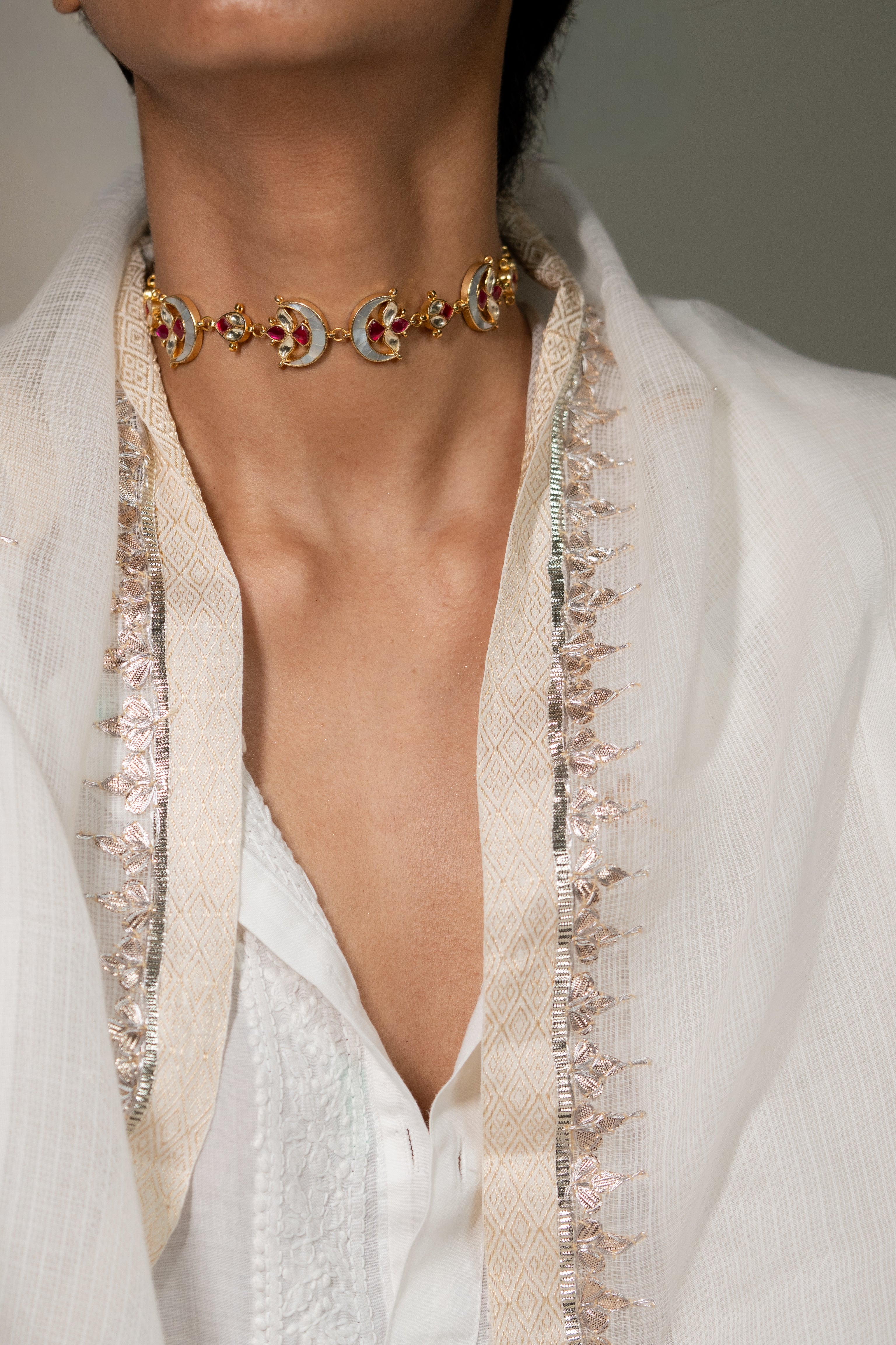 Nitya MOP Jadau Choker Necklace