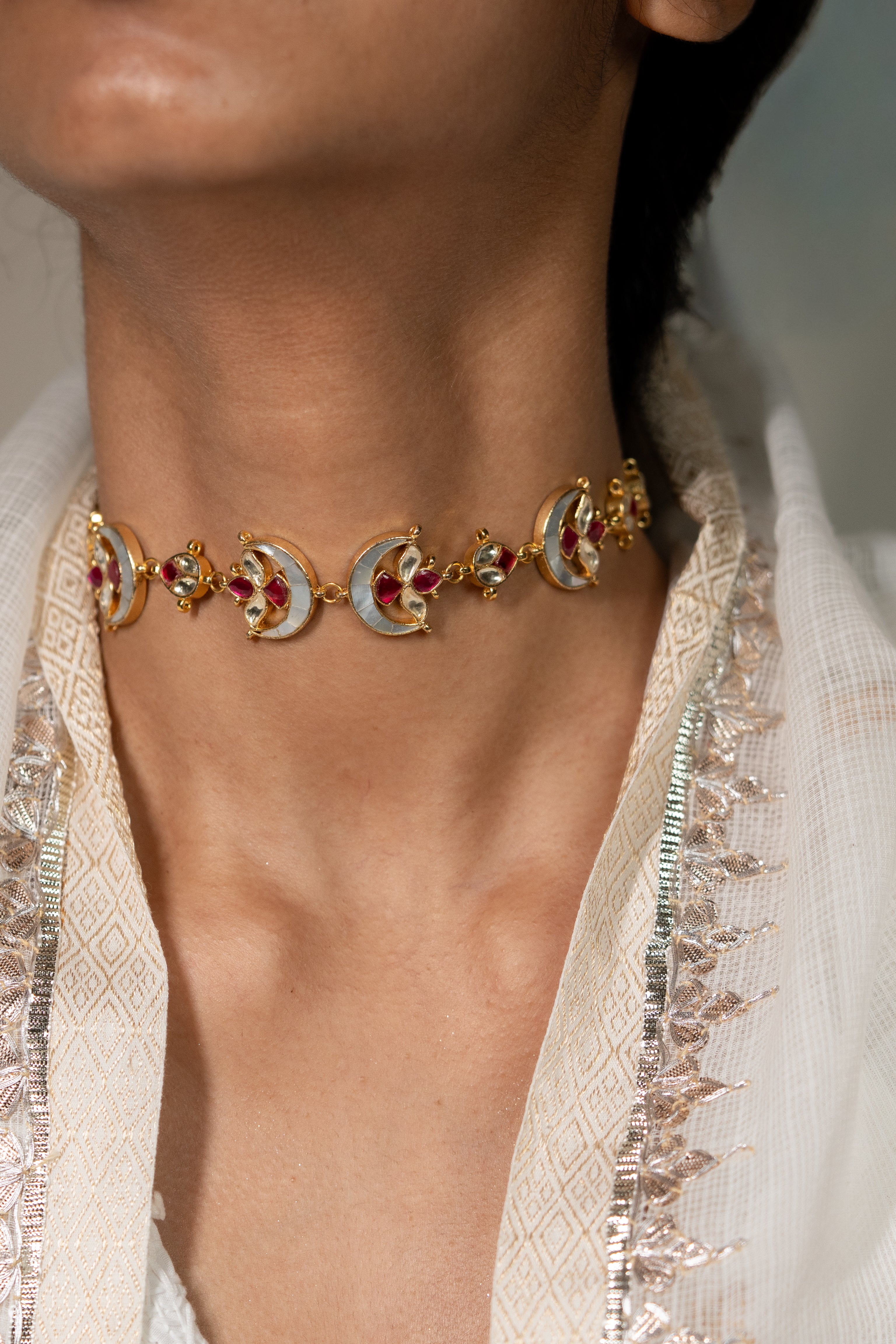 Nitya MOP Jadau Choker Necklace