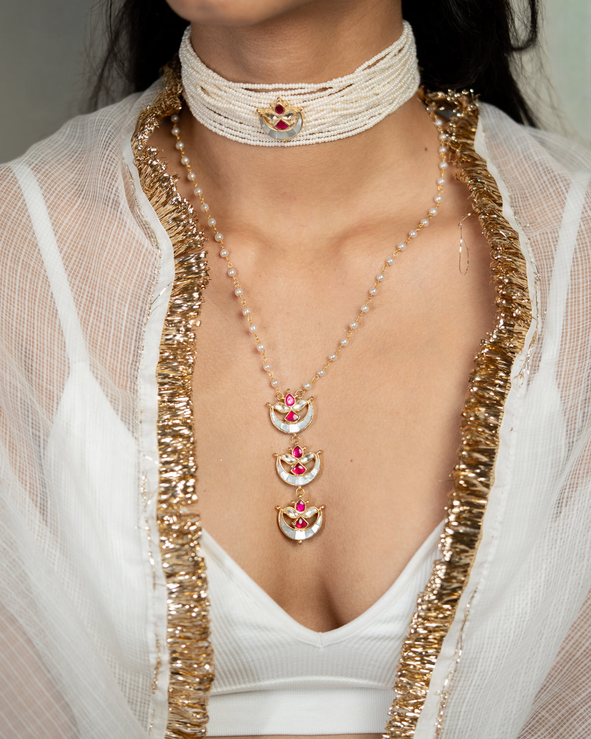 Saiyaara MOP Jadau Necklace