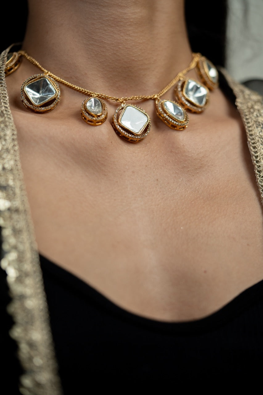 Sana Polki Drop Necklace