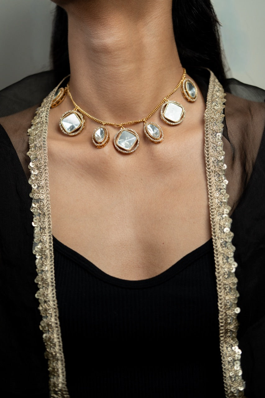 Sana Polki Drop Necklace