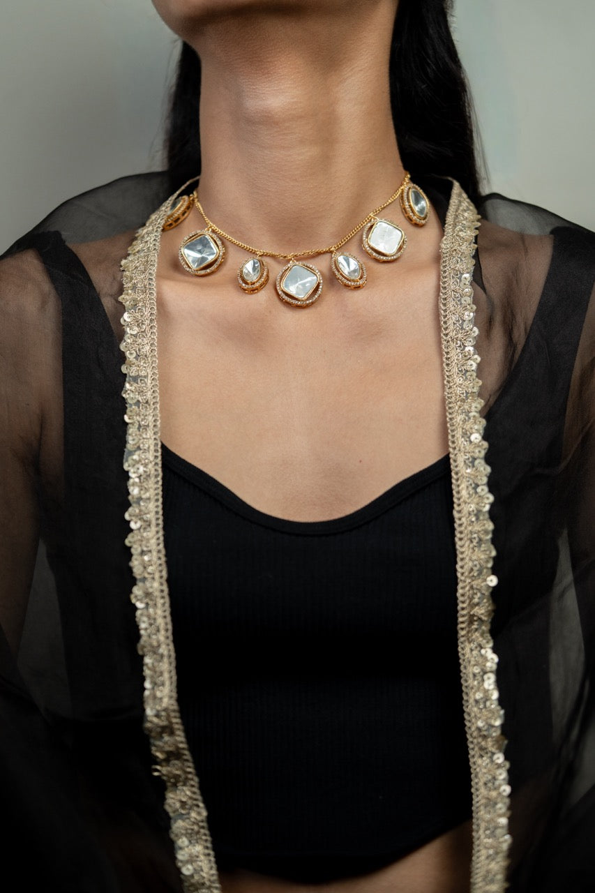 Sana Polki Drop Necklace