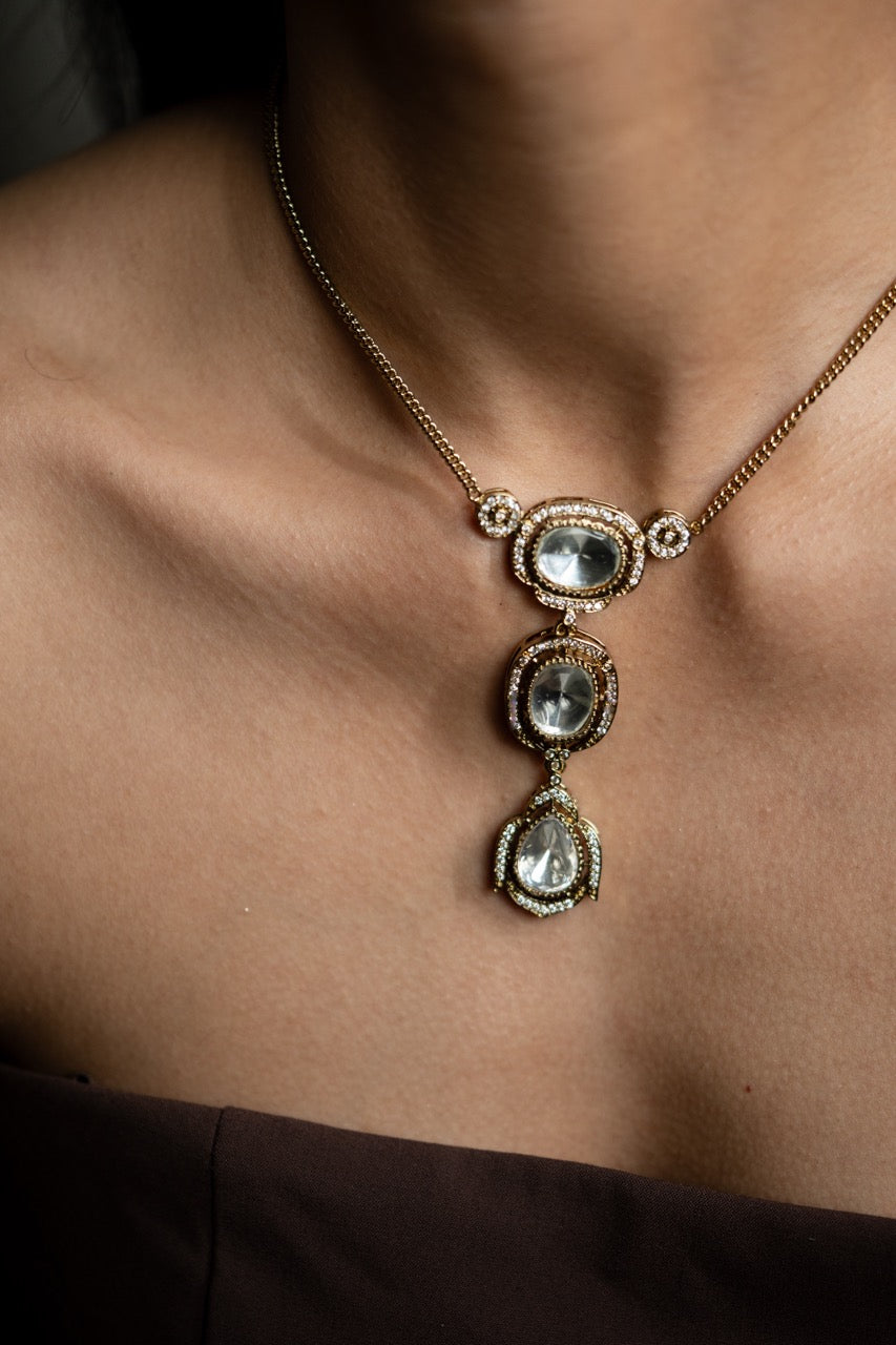 Polki Drop Necklace