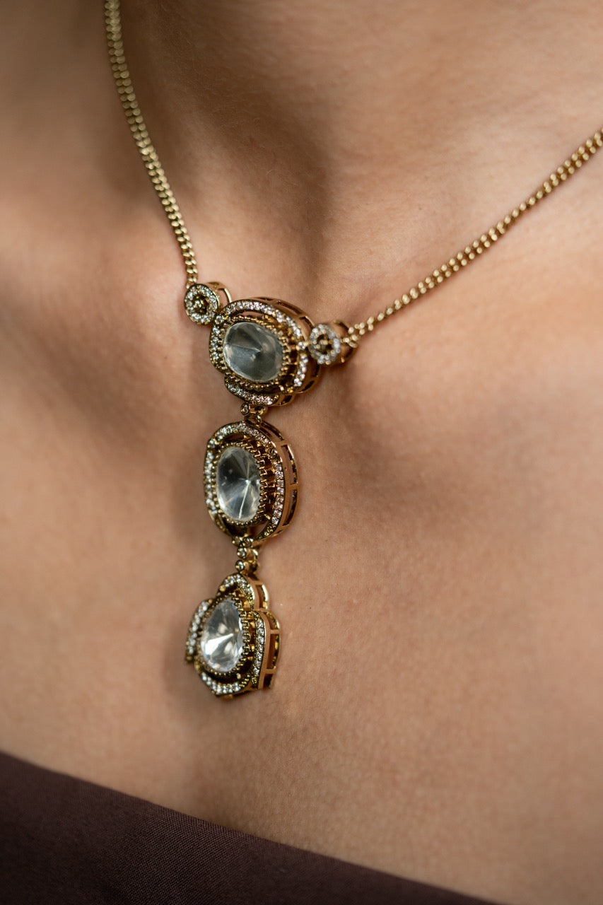 Polki Drop Necklace