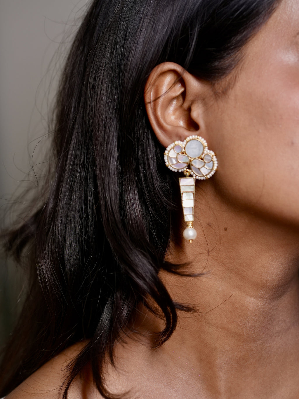 Cream Lantern Earrings