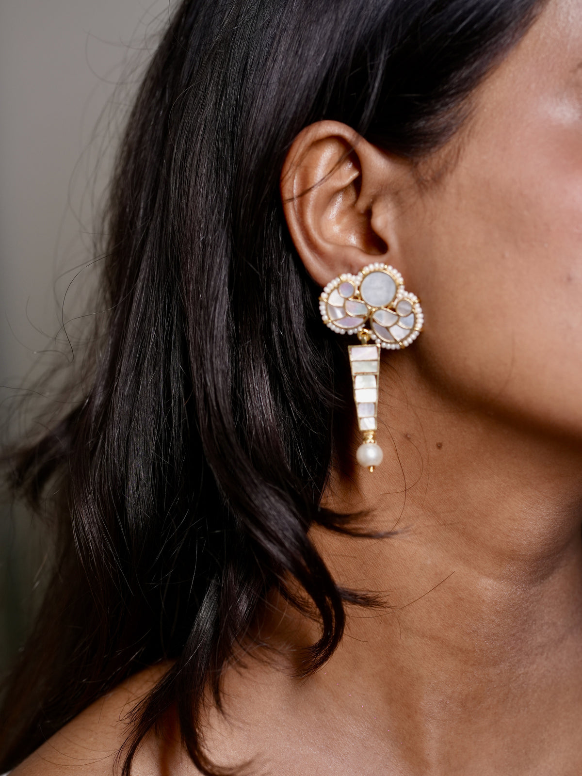 Cream Lantern Earrings