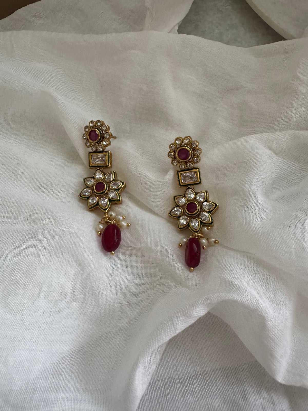Sitara Kundan Drop Earrings