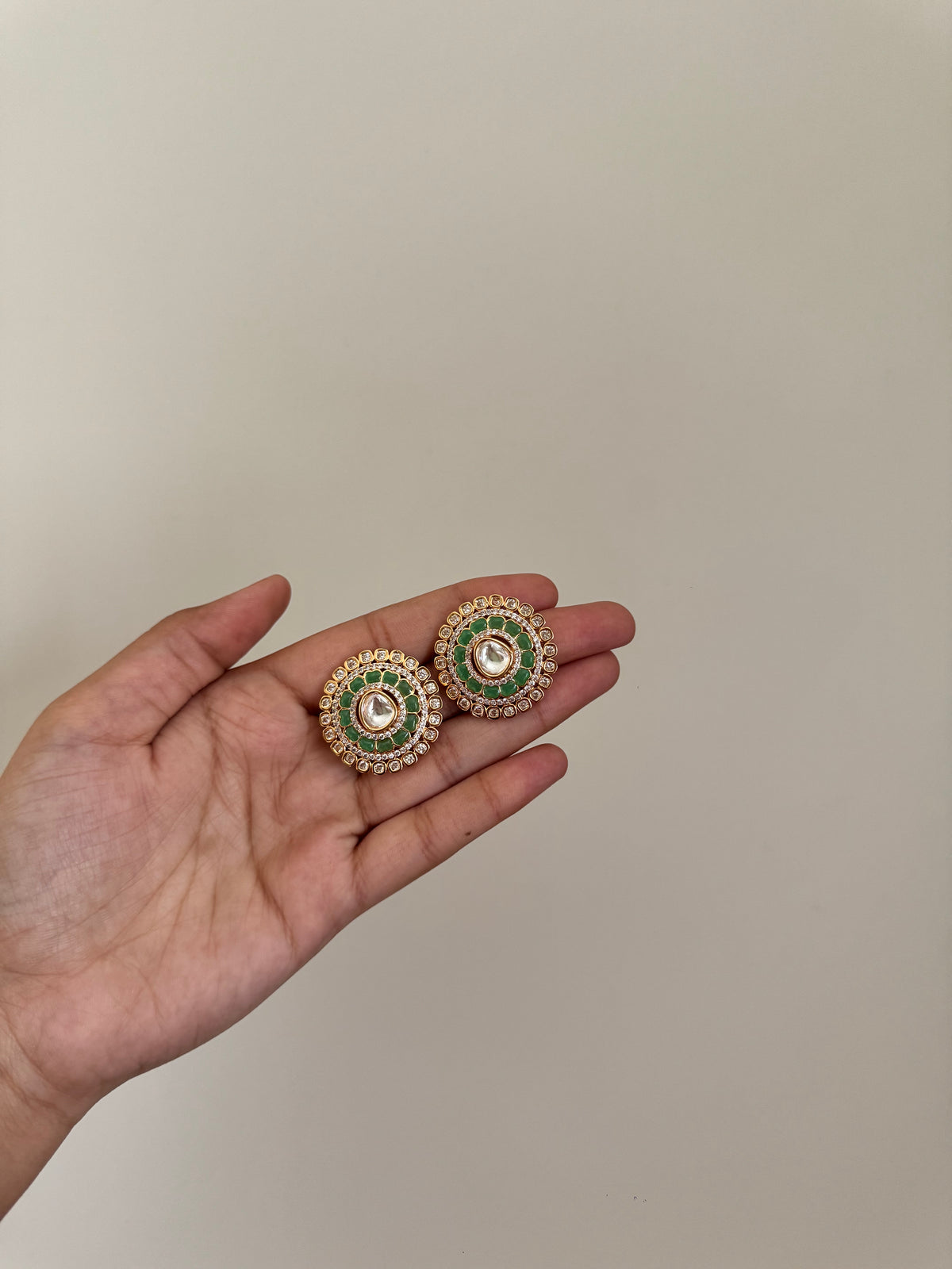 Radhika Kundan Polki Stud Earrings