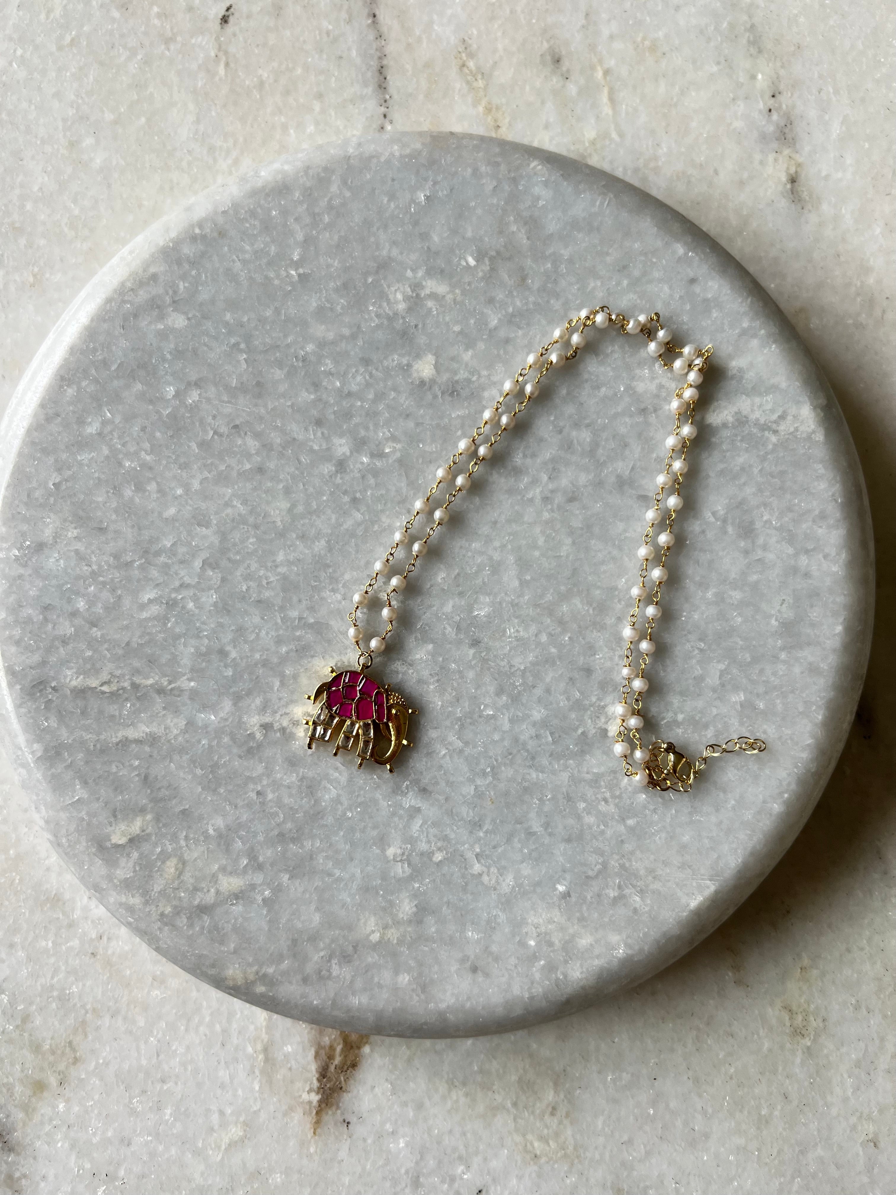 Elephant Jadau Necklace