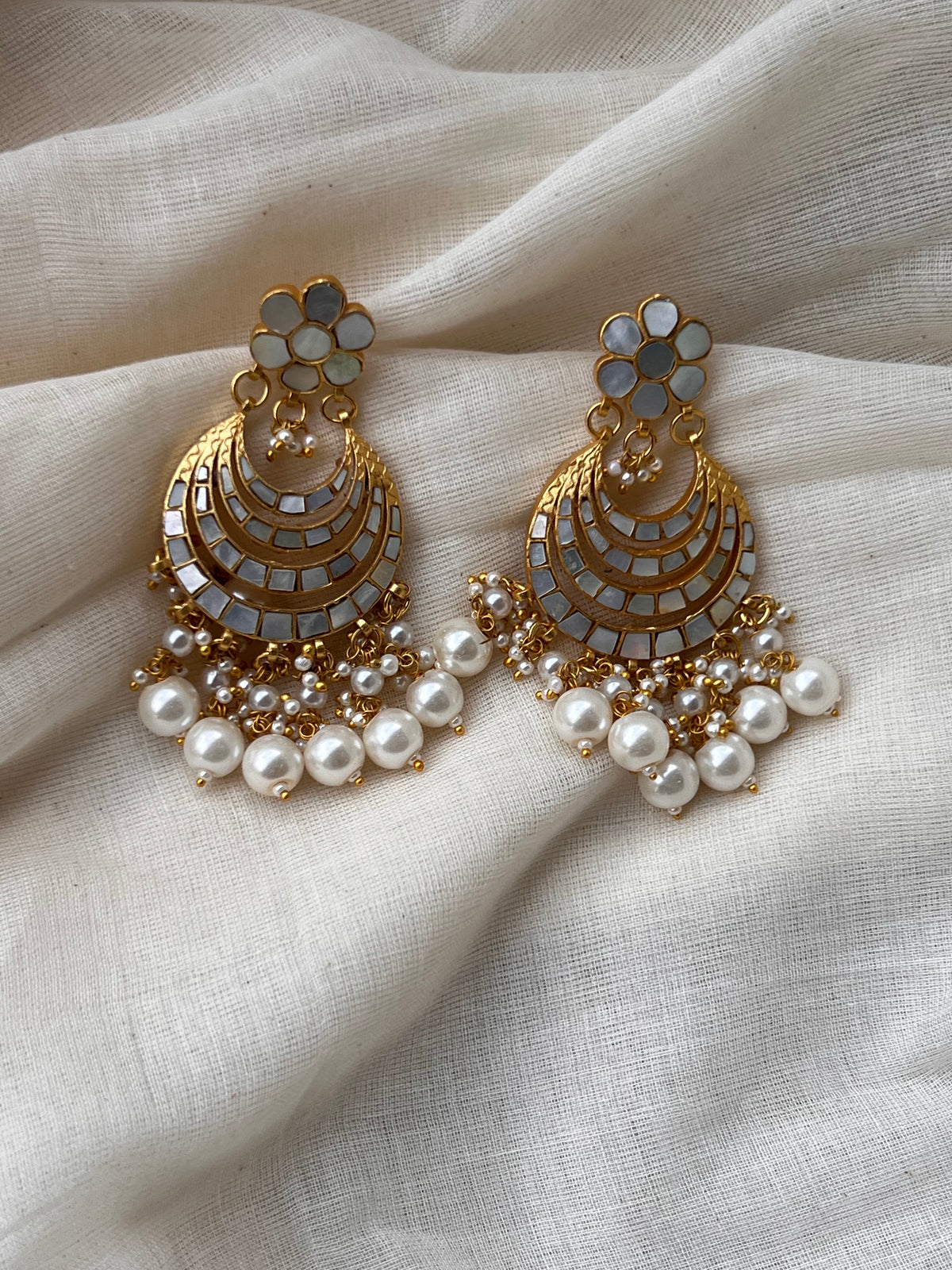 Sarina MOP Chandbali Earrings