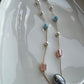 Dainty Peach and Blue Necklace String