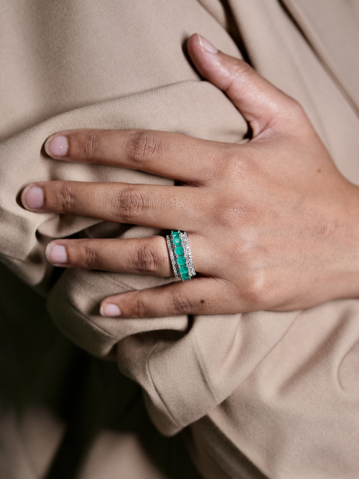 Classic Emerald Eternity Band