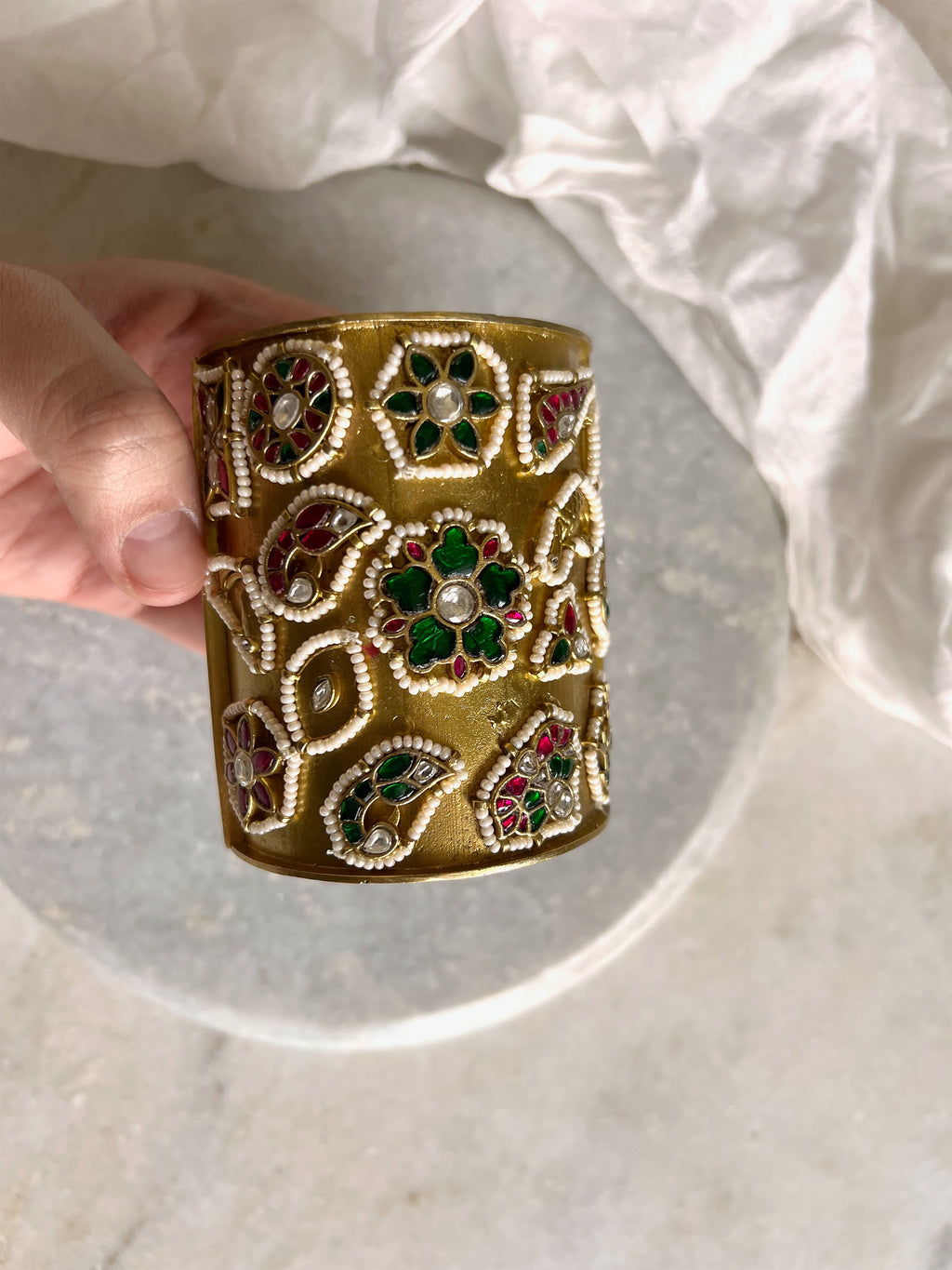 Suvarna Jadau Cuff Bracelet