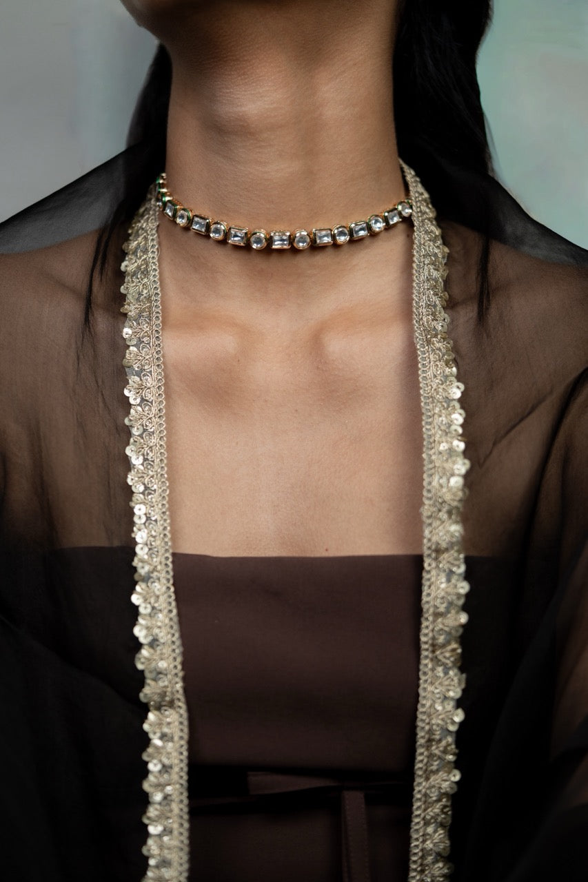 Alaya Single line Kundan necklace