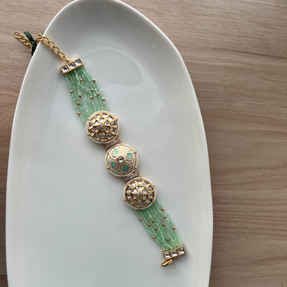 Gangaur Kundan and enamel bracelet