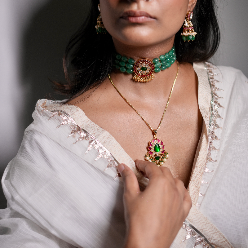 Tripti Emerald Choker