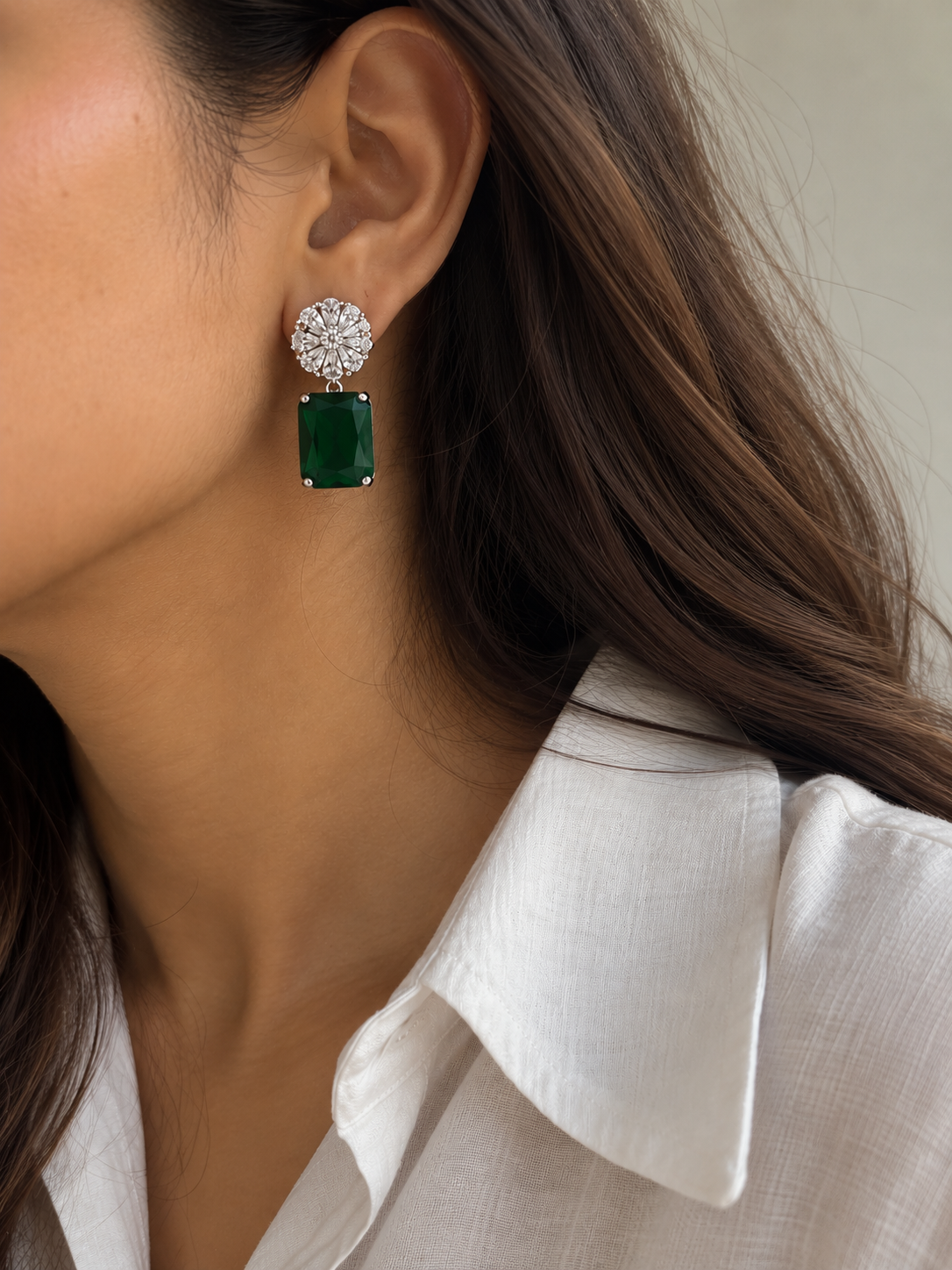 Octo Flora Earrings-Green