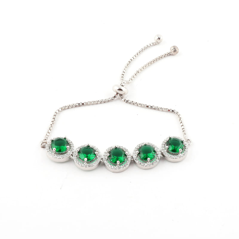 Zuri Green Hanging Charm Bracelet