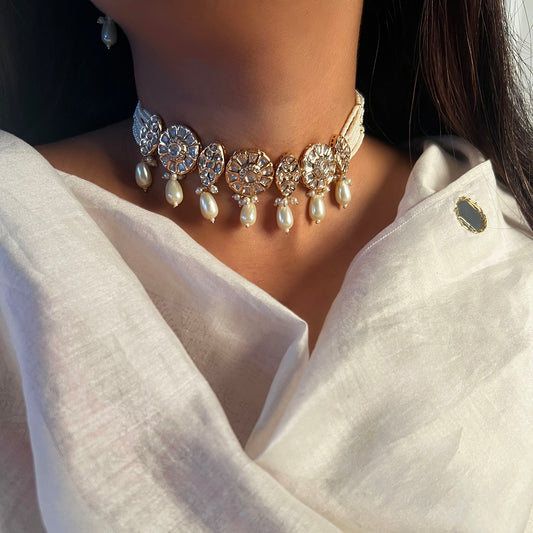 Vama Polki Pearl Choker Set