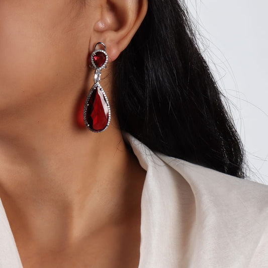 Spark Red Earrings