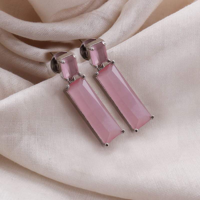 Brick Earrings - Pastel Pink