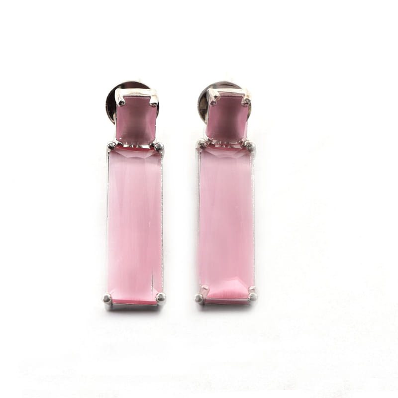 Brick Earrings - Pastel Pink