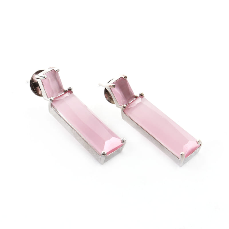 Brick Earrings - Pastel Pink