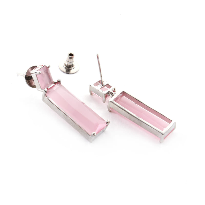 Brick Earrings - Pastel Pink