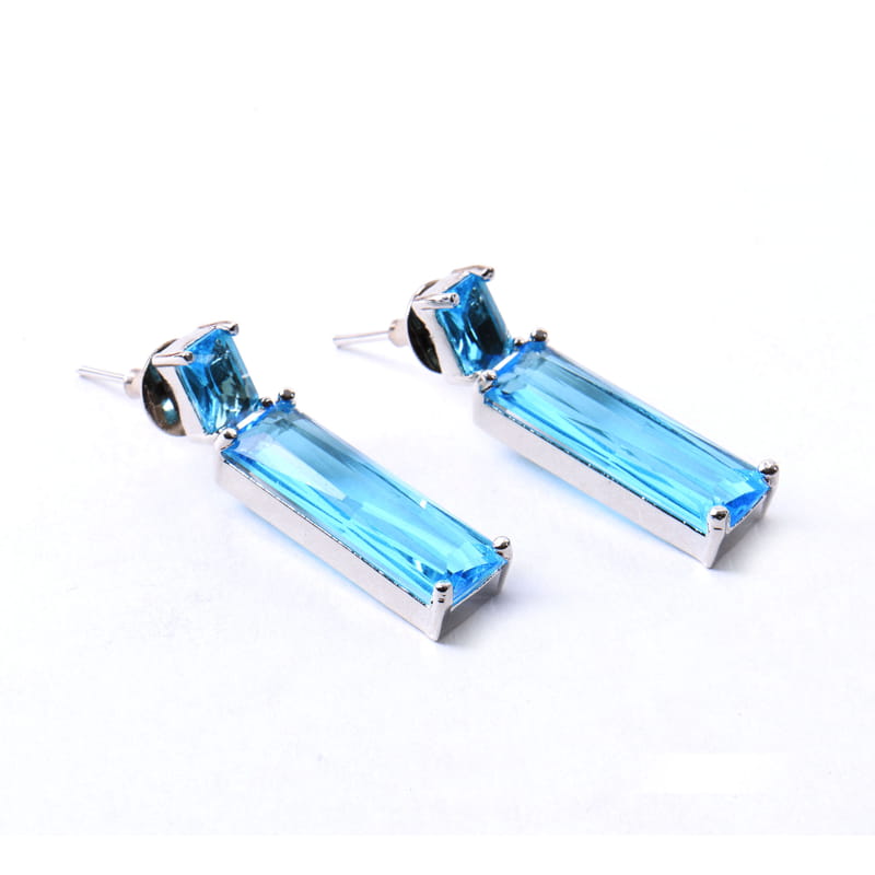 Brick Earrings - Blue