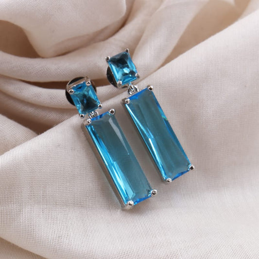 Brick Earrings - Blue