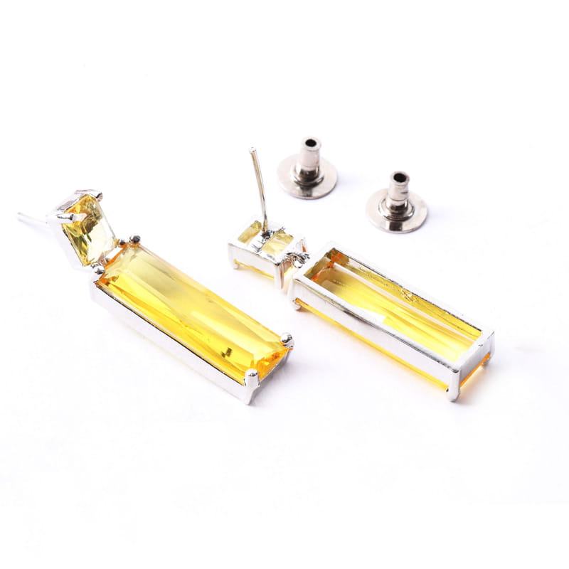 Brick Earrings - Citrine