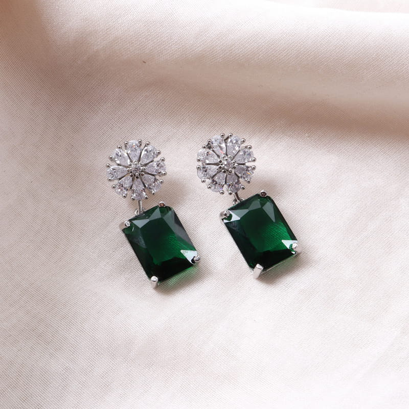 Octo Flora Earrings-Green