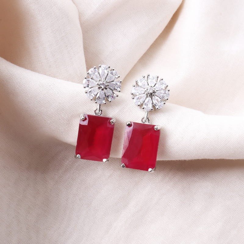 Octo Flora Earrings-Ruby