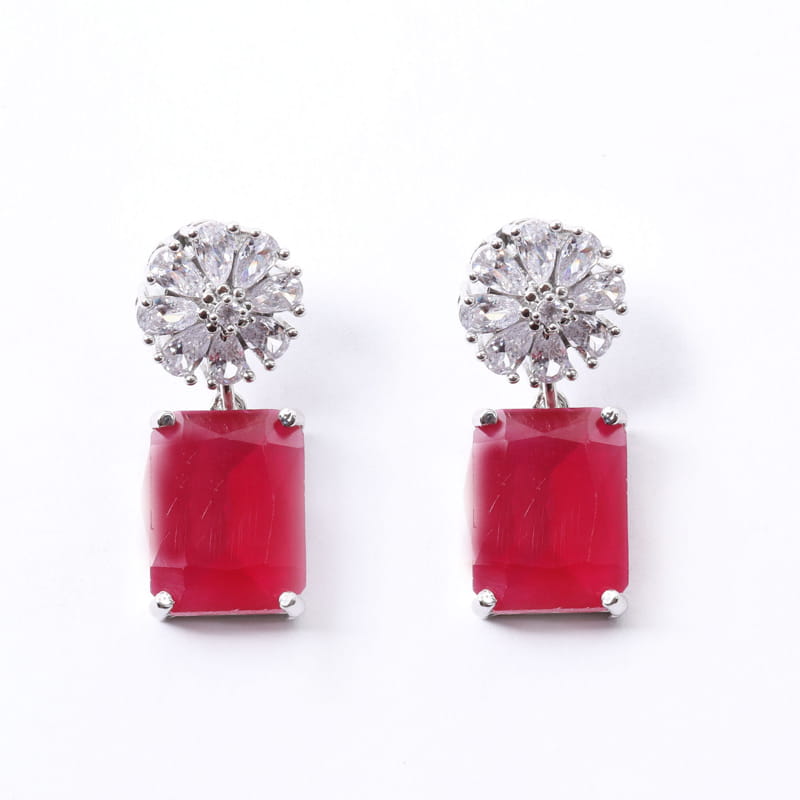 Octo Flora Earrings-Ruby