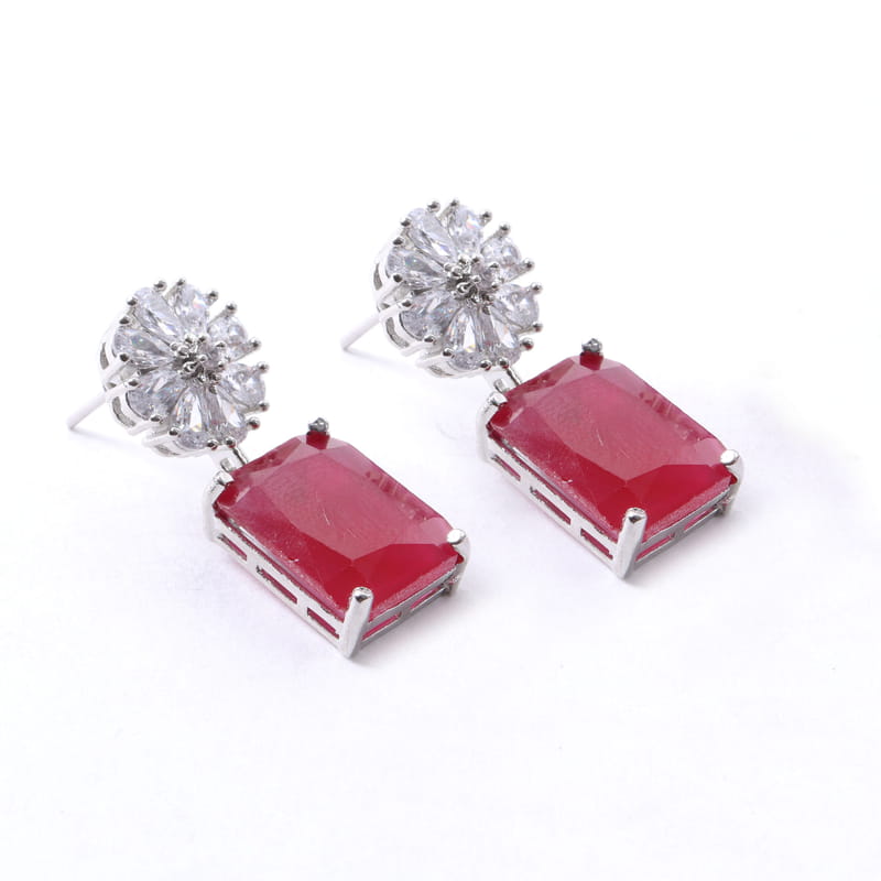 Octo Flora Earrings-Ruby