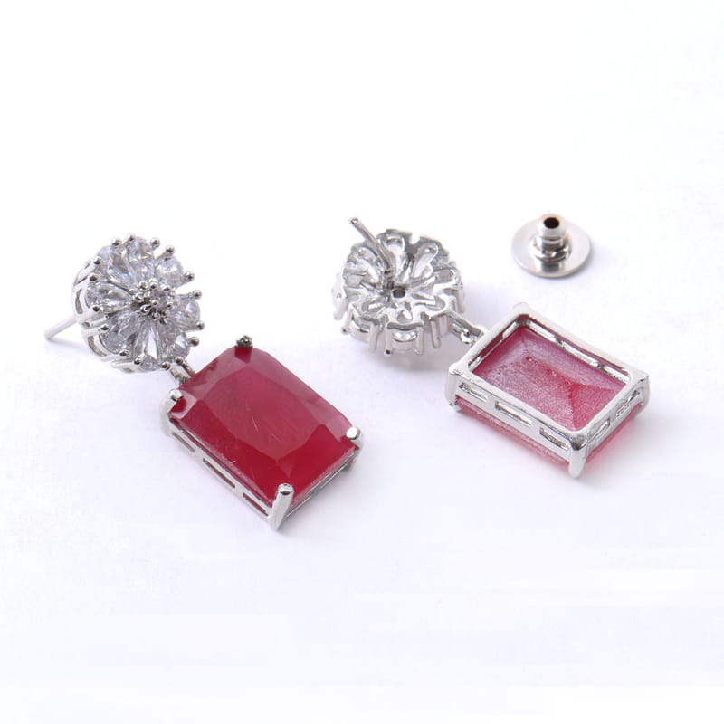 Octo Flora Earrings-Ruby