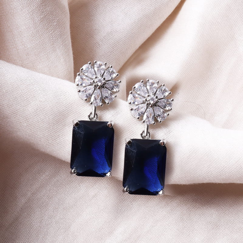 Octo Flora Earrings-Blue