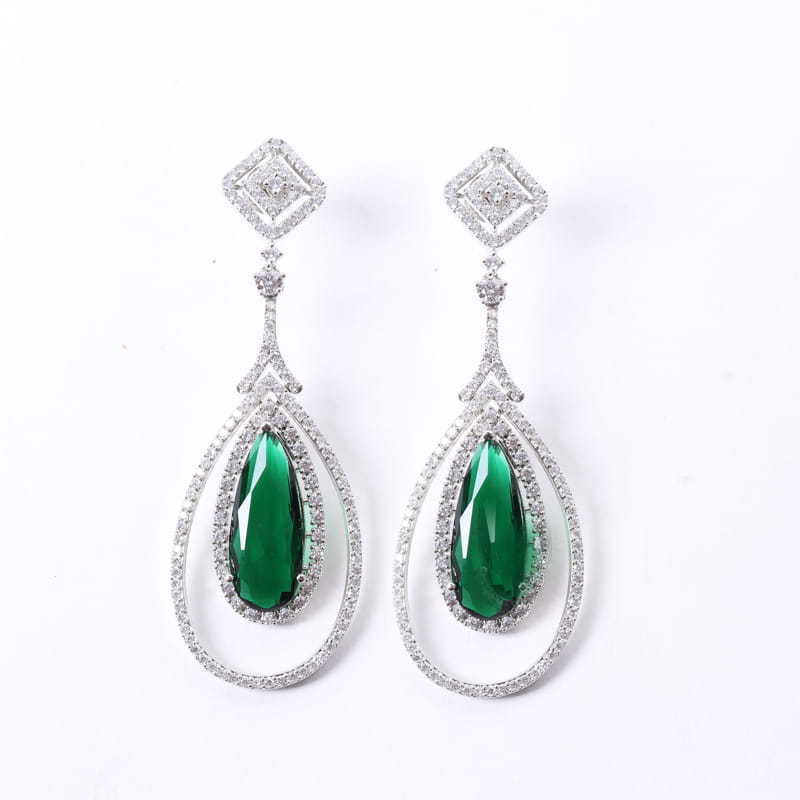 Arina Emerald Drop Earrings